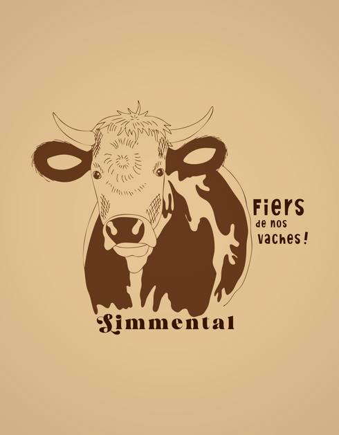 Vache Simmental pull unisexe