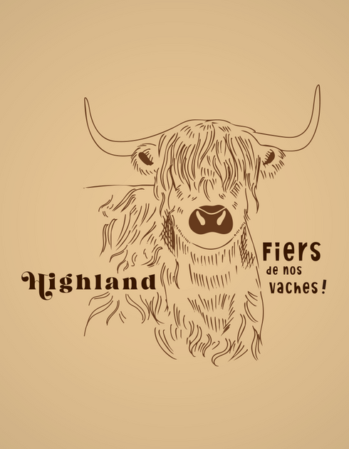 Vache Highland t-shirt unisexe