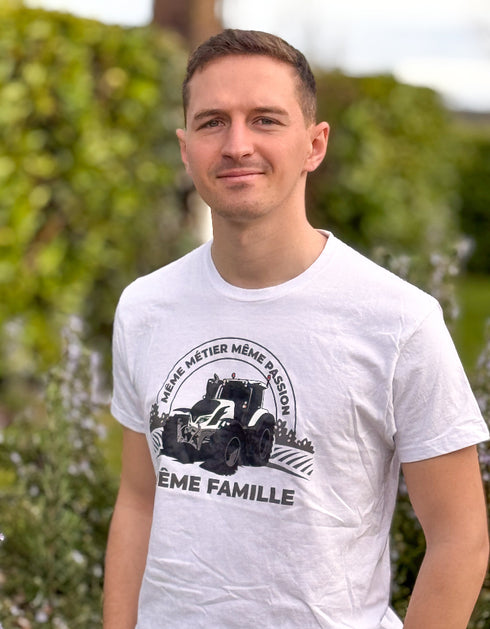 Tracteur Blanc t-shirt unisexe