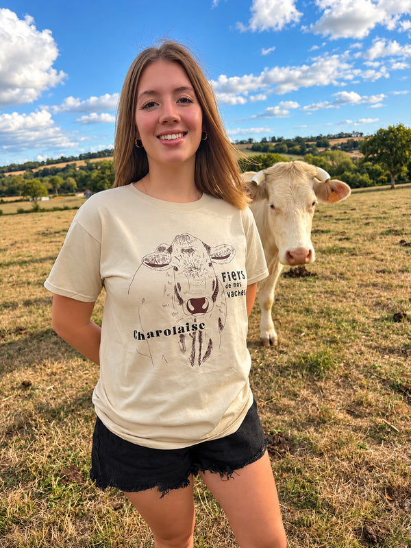 Vache Charolaise t-shirt unisexe